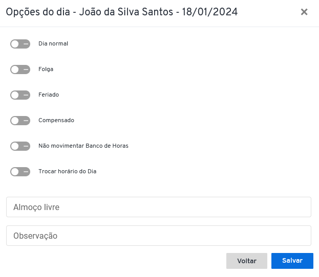 I1371 - Opções do dia - caixa suspensa