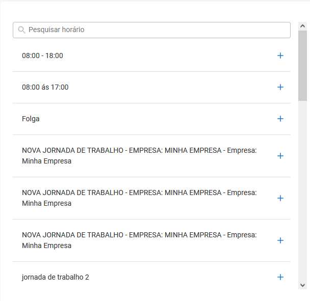 I1945 - Bloco Horários disponíveis