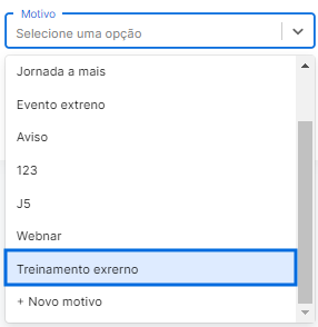 I2296 - novo motivo- efetivação